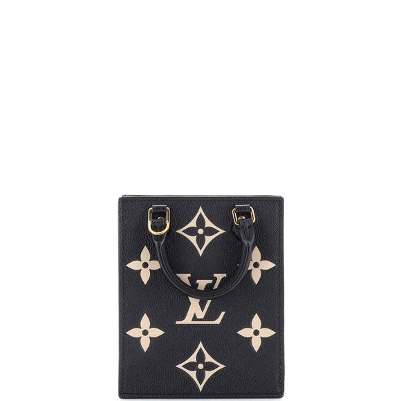 Louis Vuitton Petit Sac Plat Bag Bicolor Monogram Empreinte Giant Black - Picture 3 of 7